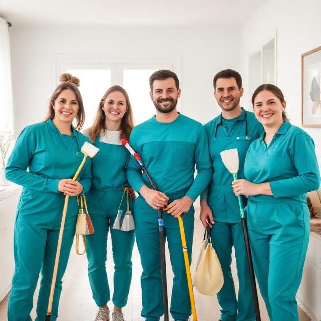 Professionelles Reinigungsteam im Einsatz